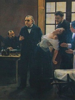 a hysterical female patient during demonstration by Professor Charcot